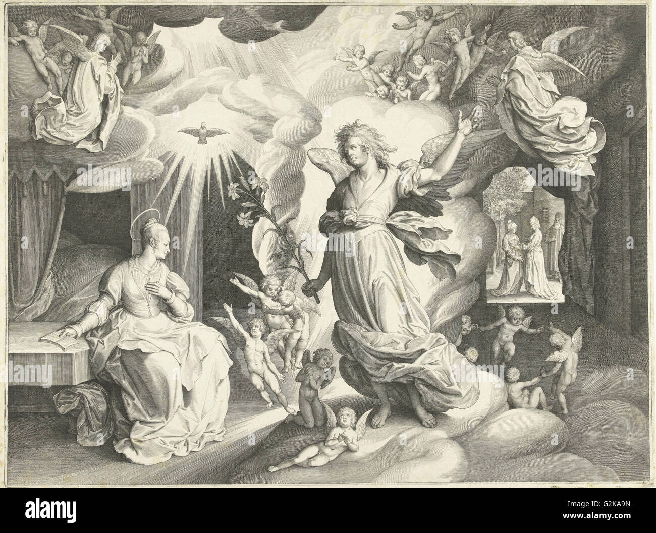 Verkündigung, Nicolaes de Bruyn, 1622 Stockfoto