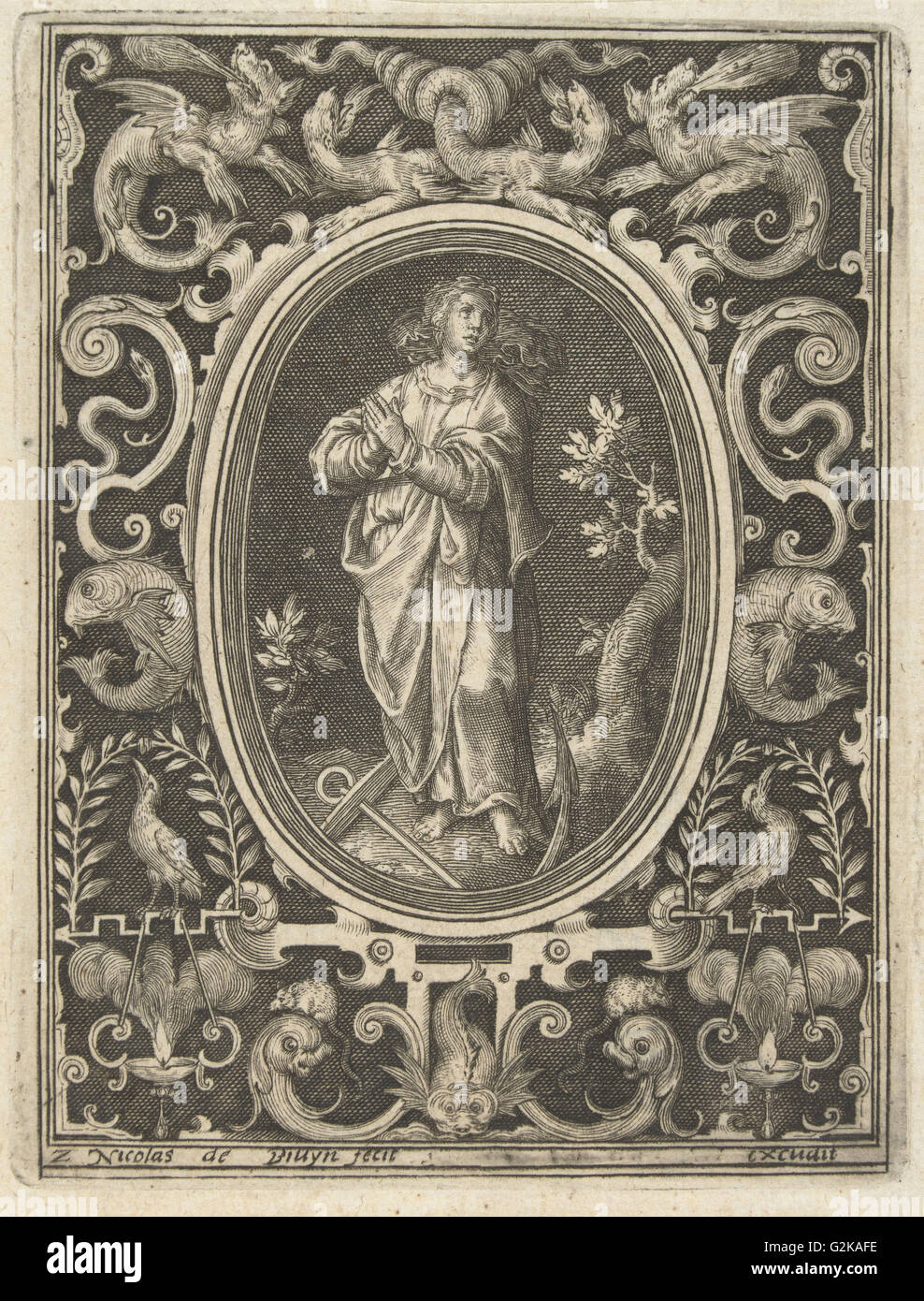 Dekoration mit Spes, Nicolaes de Bruyn, 1581-1656 Stockfoto