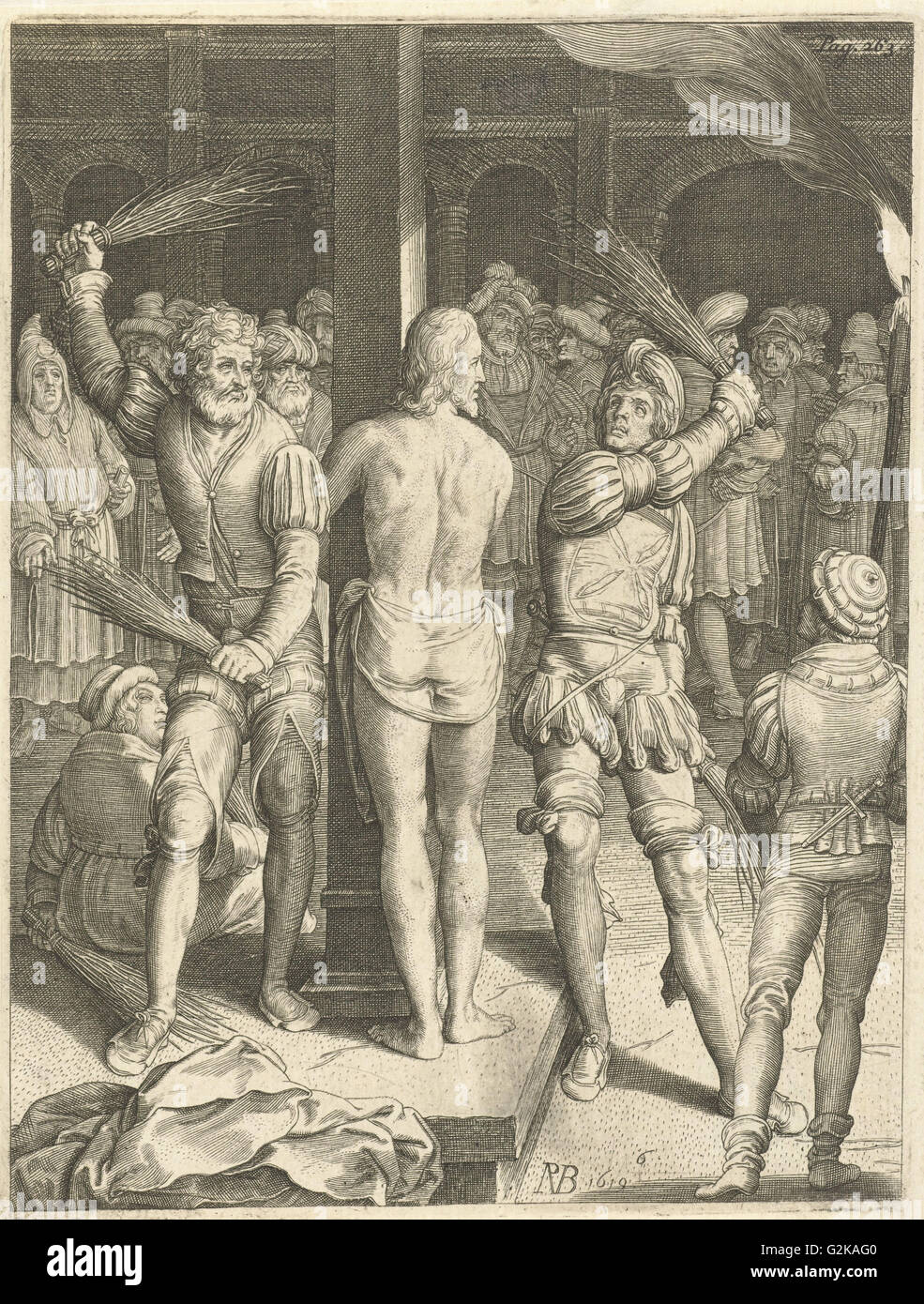 Geißelung Christi, Nicolaes de Bruyn, 1619 Stockfoto