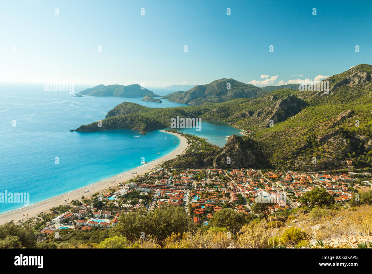 Oludeniz Lagune in Landschaft Meerblick Strand Stockfoto