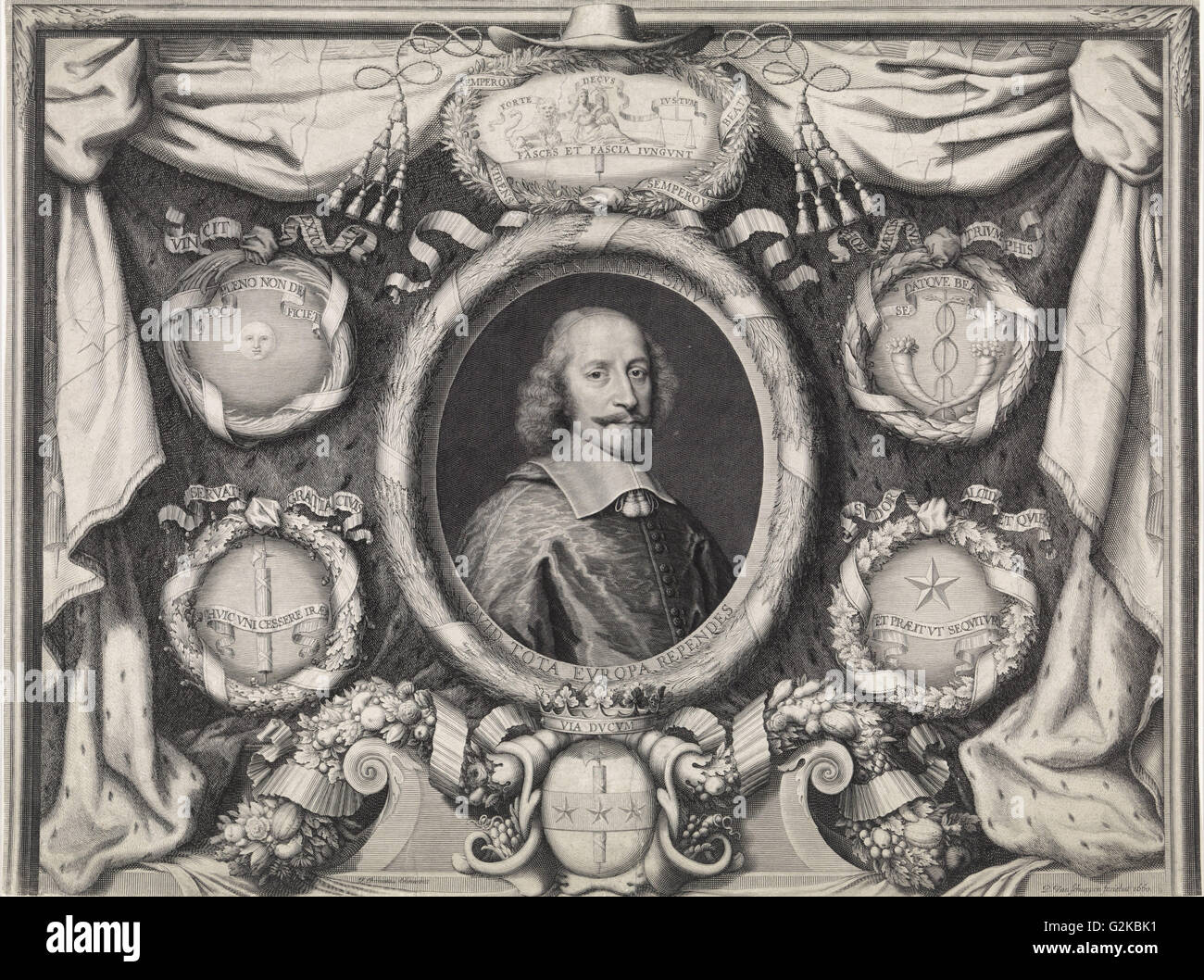 Promotion Print Raymundus Berenger von Lothringen (1660), obere, Pieter van Schuppen, 1660 Stockfoto
