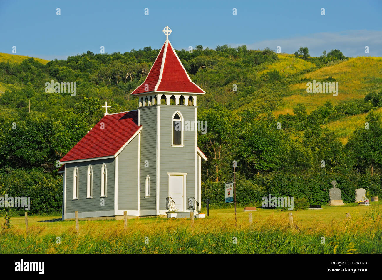 Anglikanische Kirche St. Nicholas. Qu' Appelle Valley Craven Saskatchewan Kanada Stockfoto