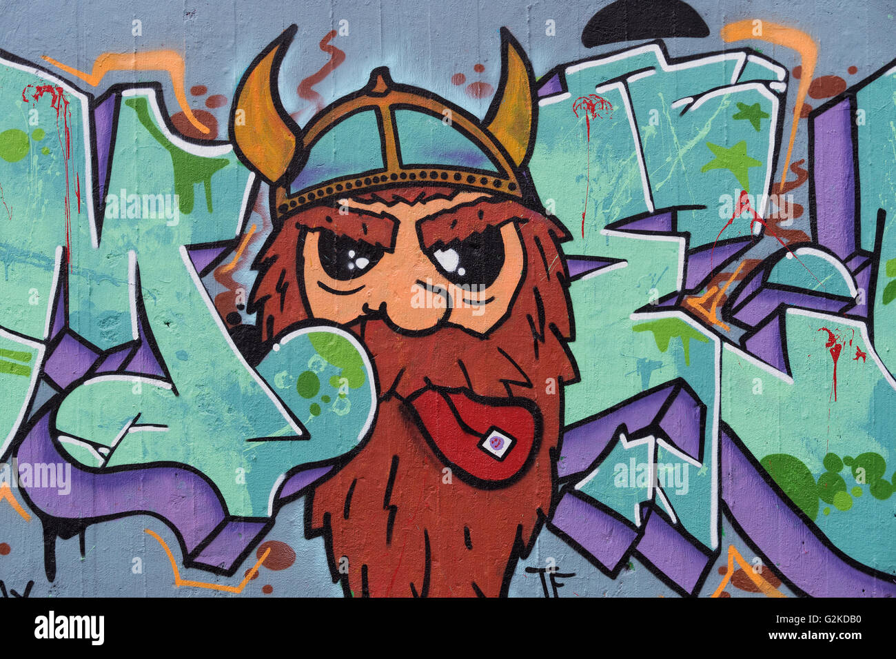 Viking, Graffiti, Reykjavik, Island Stockfoto