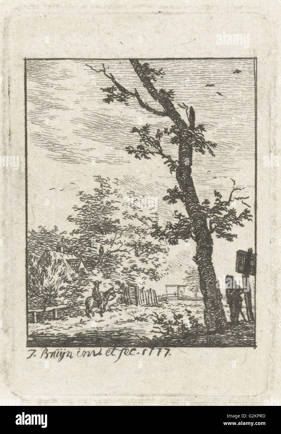 Landschaft mit Reiter, Johanna de Bruyn, 1777 Stockfoto