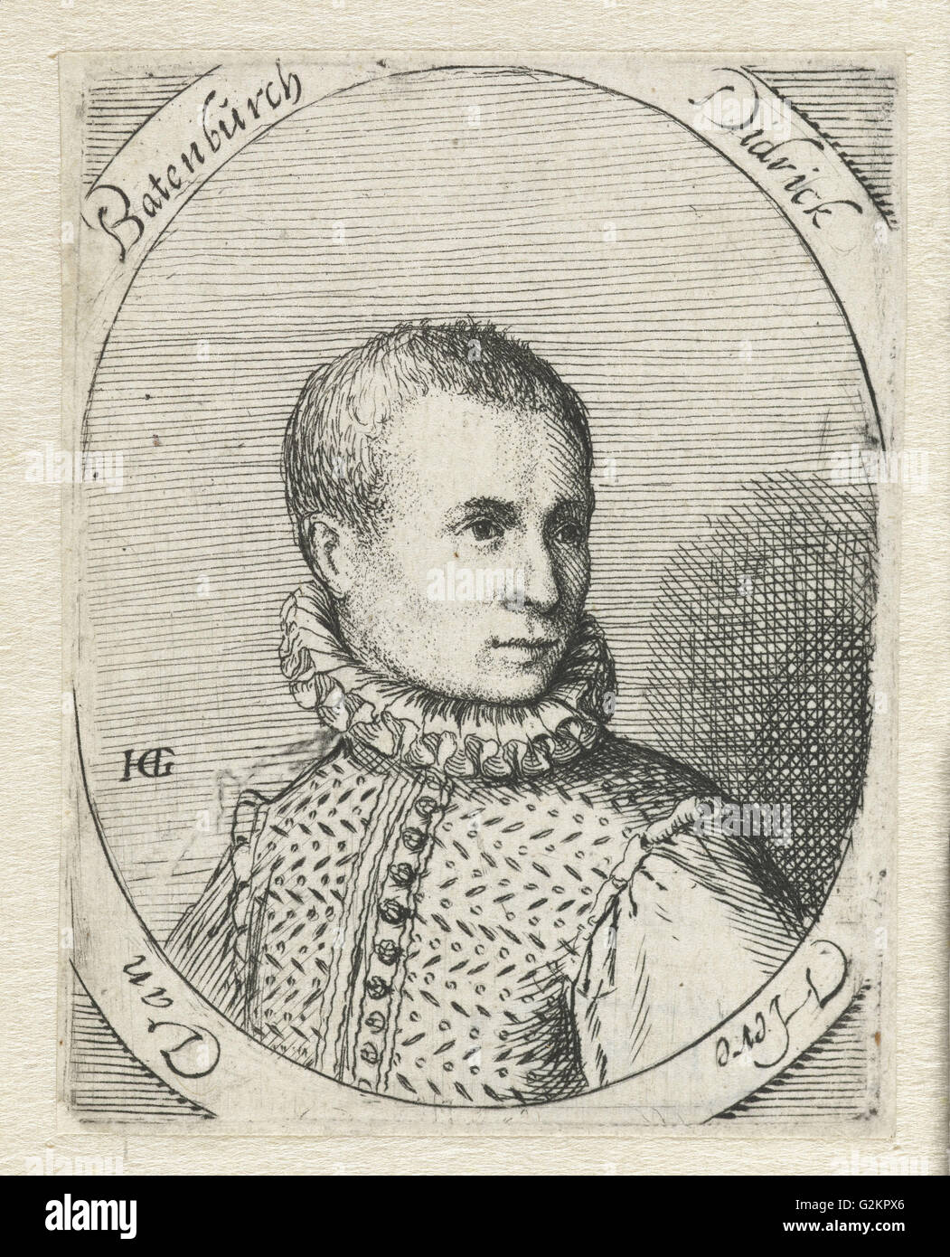 Porträt von Diederik van Bronckhorst Batenburg, Anonymous, 1730-1799 Stockfoto