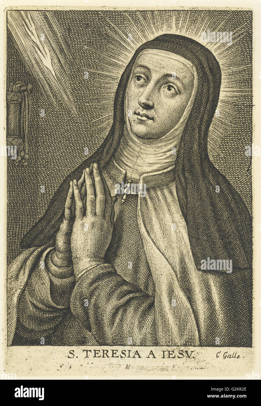 Die heilige Teresa, Schelte Adamsz. Bolswert, Rubens, Cornelis Galle (II), 1596-1659 Stockfoto
