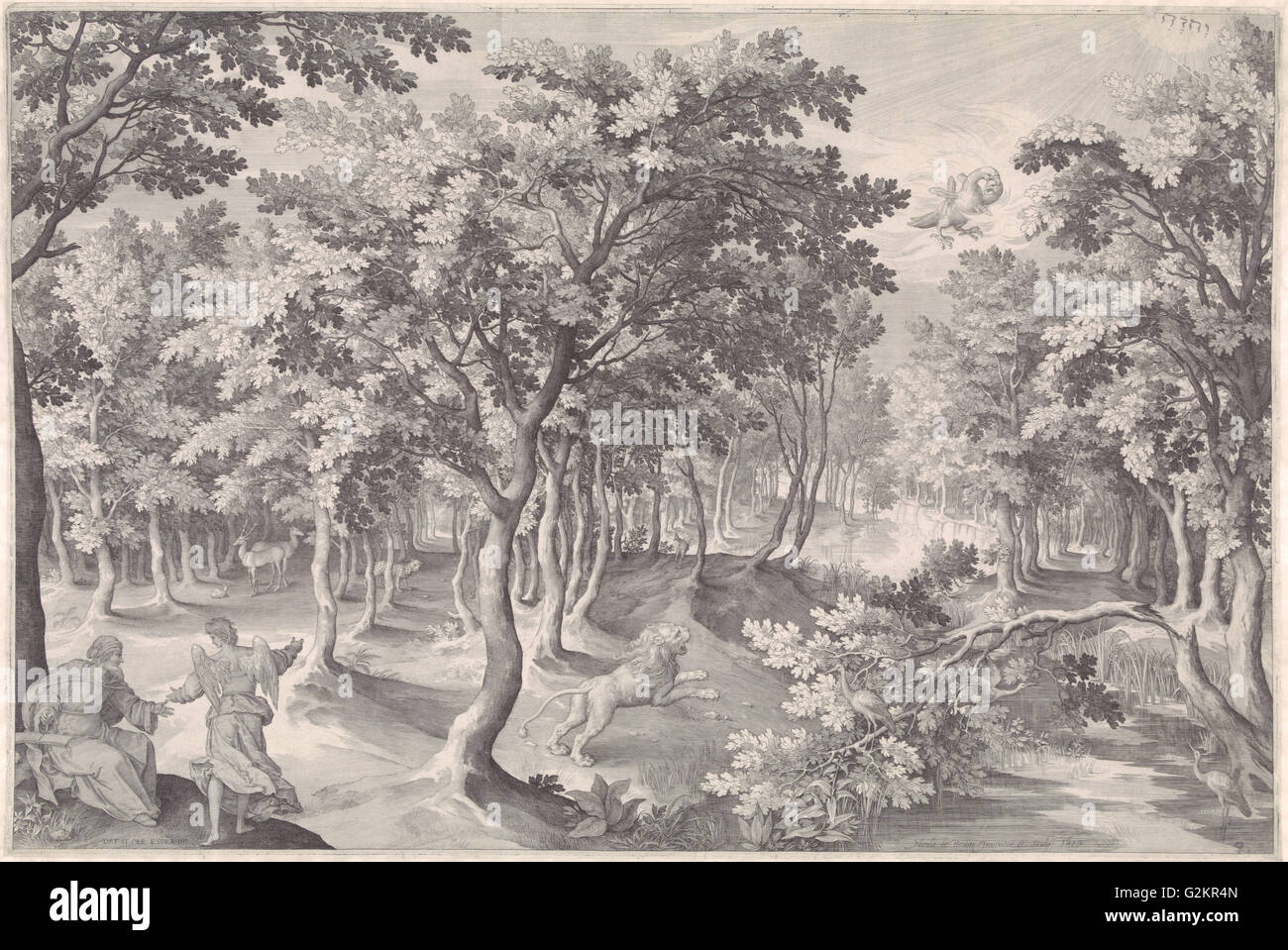 Fünfte Vision von Ezra, Nicolaes de Bruyn, 1613 Stockfoto