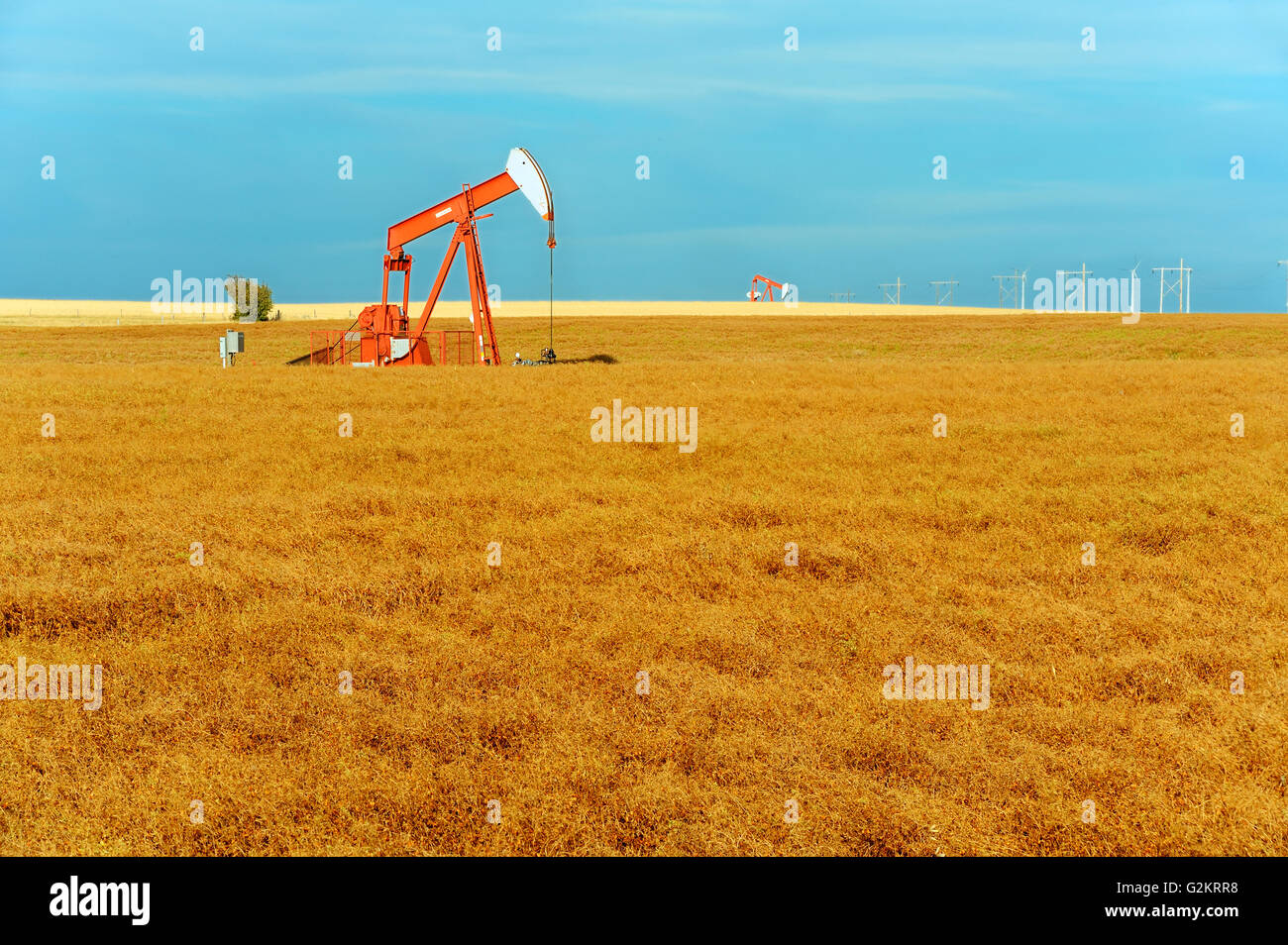 Linsen. Rot. Ölpumpe Buchsen Carmichael Saskatchewan Kanada Stockfoto
