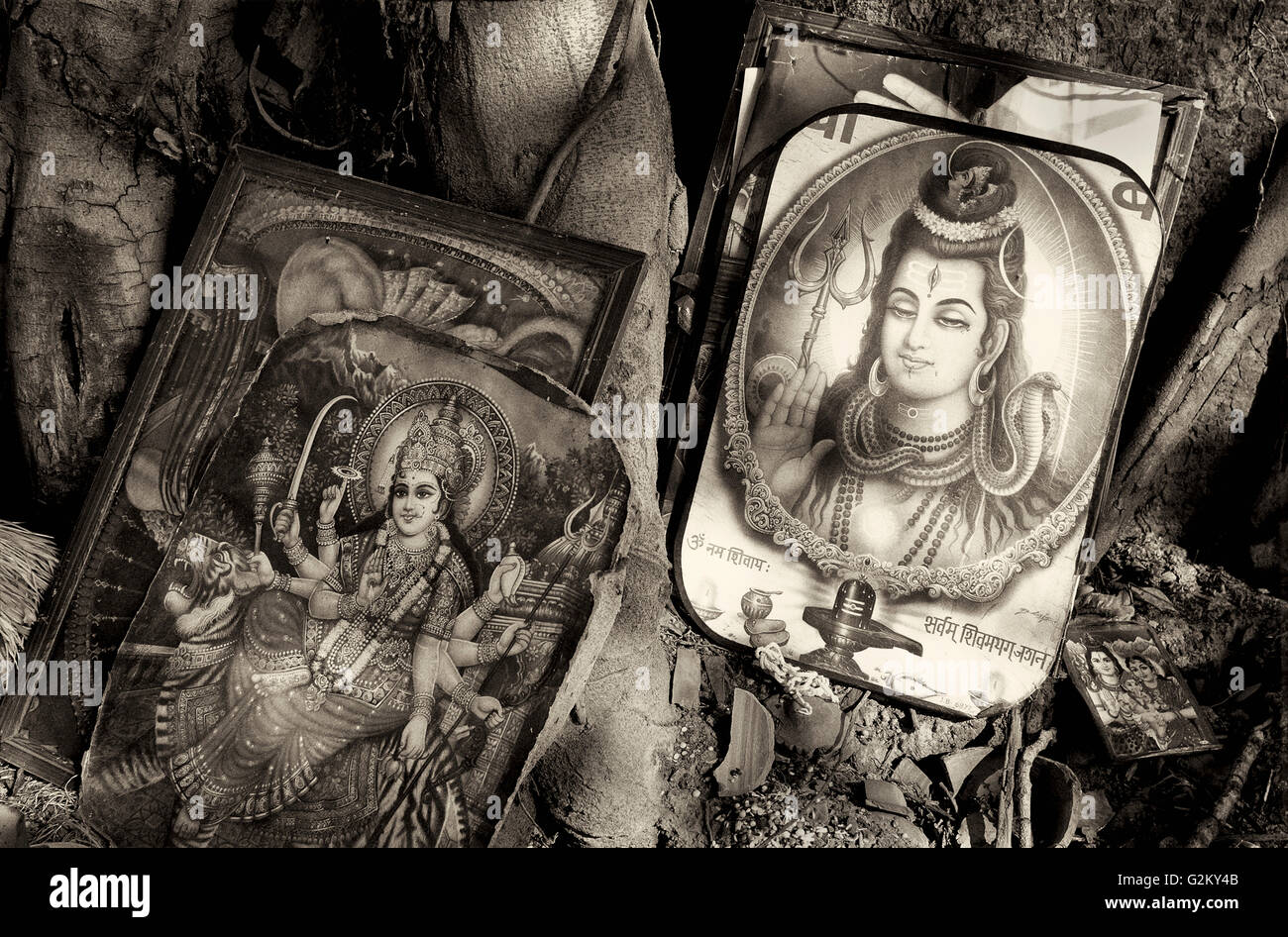 Artwork von Göttinnen in Festival, Indien Stockfoto