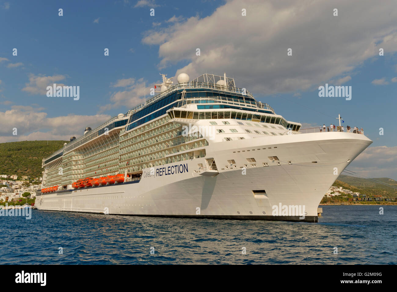 Malteser registrierte Celebrity Cruise Ship 'Reflexion' am Kai im Hafen von Bodrum, Türkei. Stockfoto