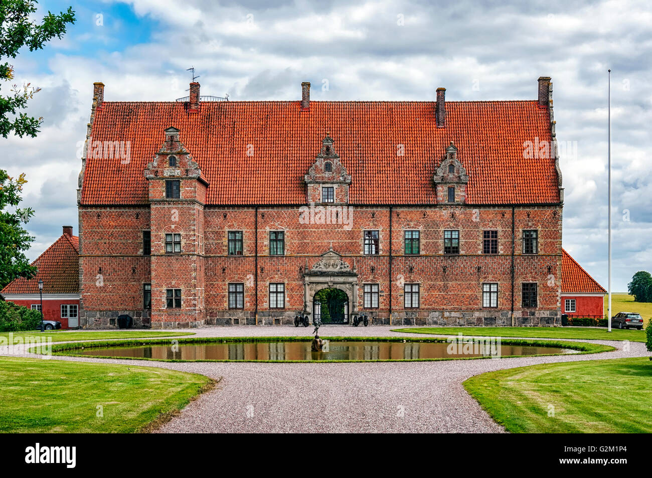 Svenstorp Gard ist eine Burg in der Gemeinde Lund, Scania, in Südschweden. Stockfoto