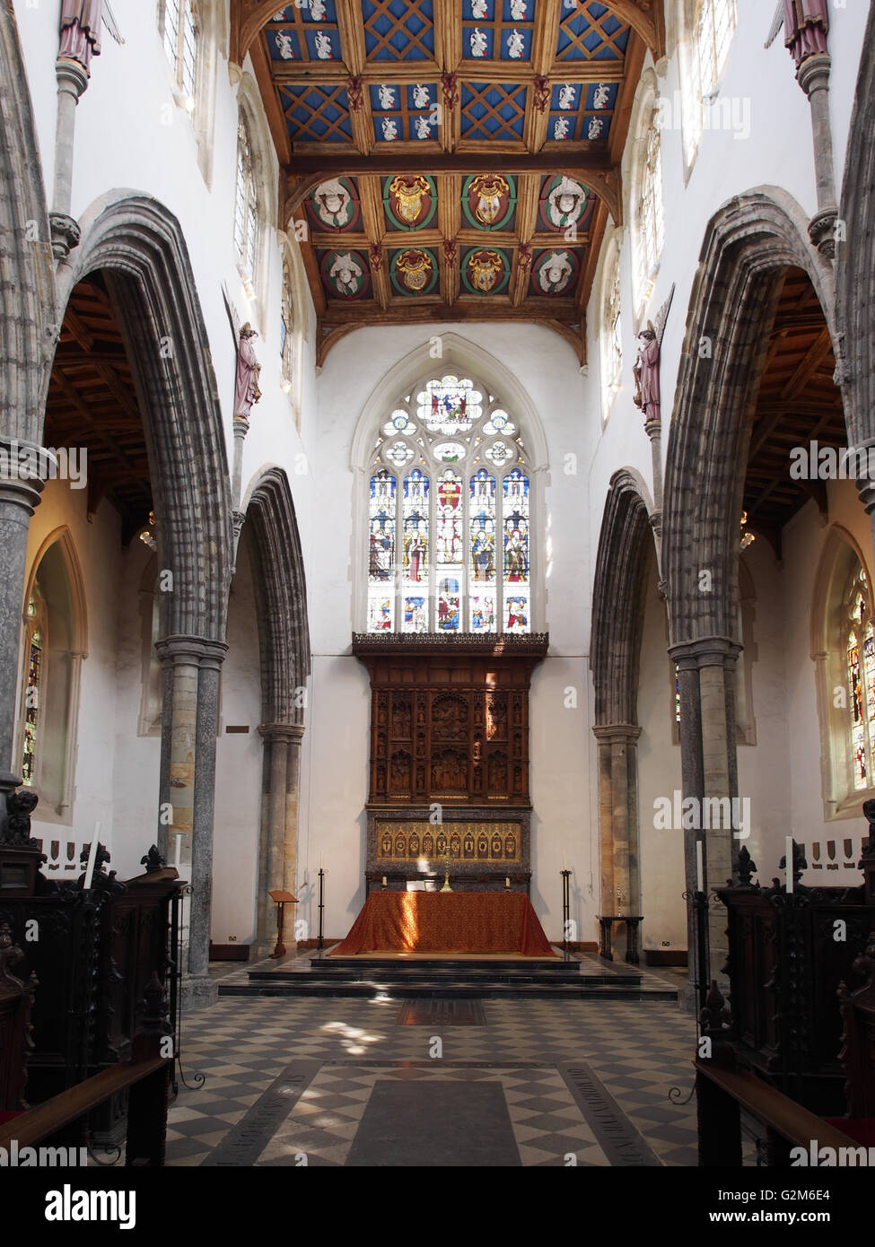 Innenraum der Kapelle in Bishop Auckland Palace in Bishop Auckland, Co. Durham, England. Stockfoto