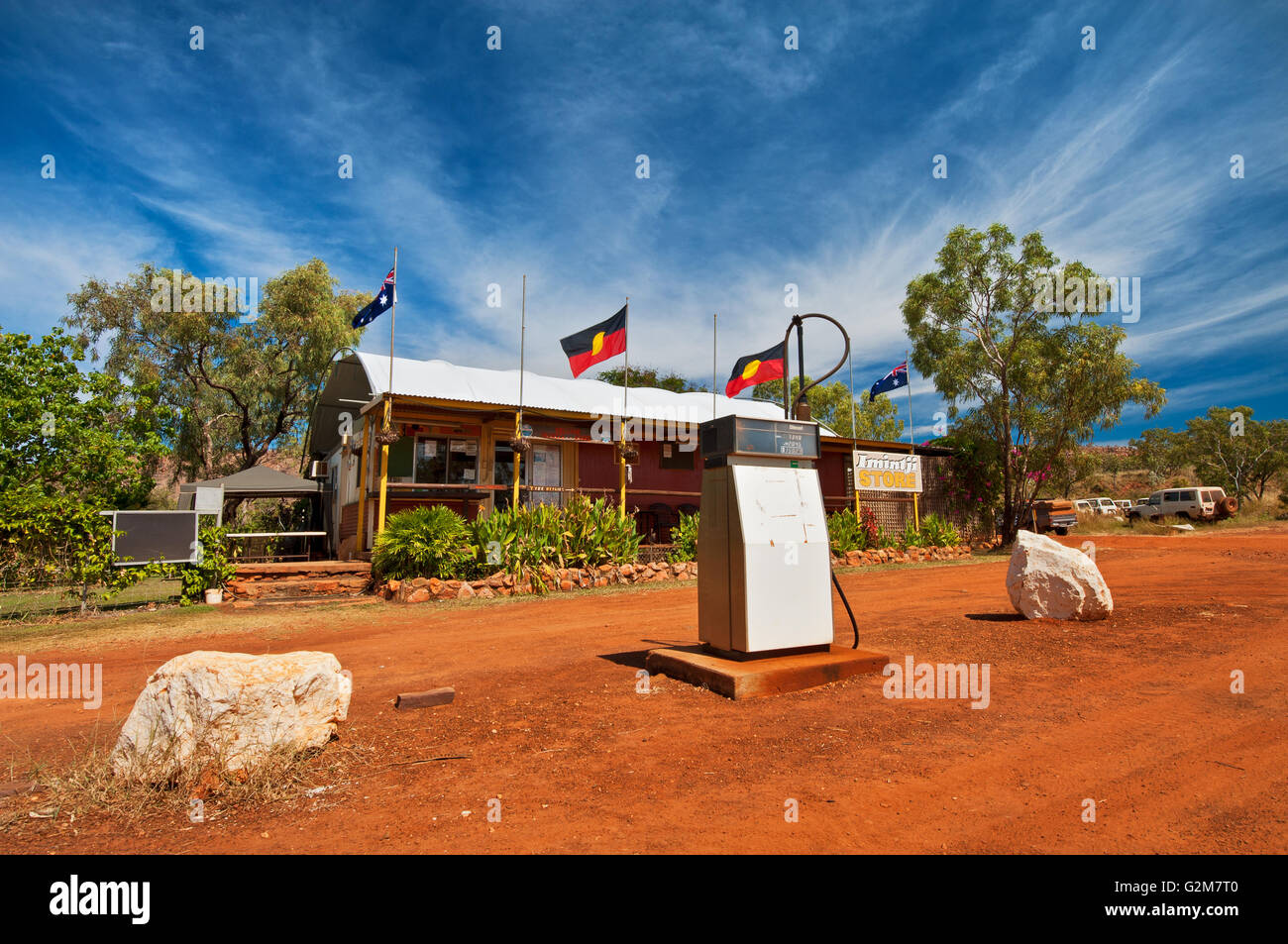 Imintji Store (Roadhouse) an der Gibb River Road in der Kimberley. Stockfoto