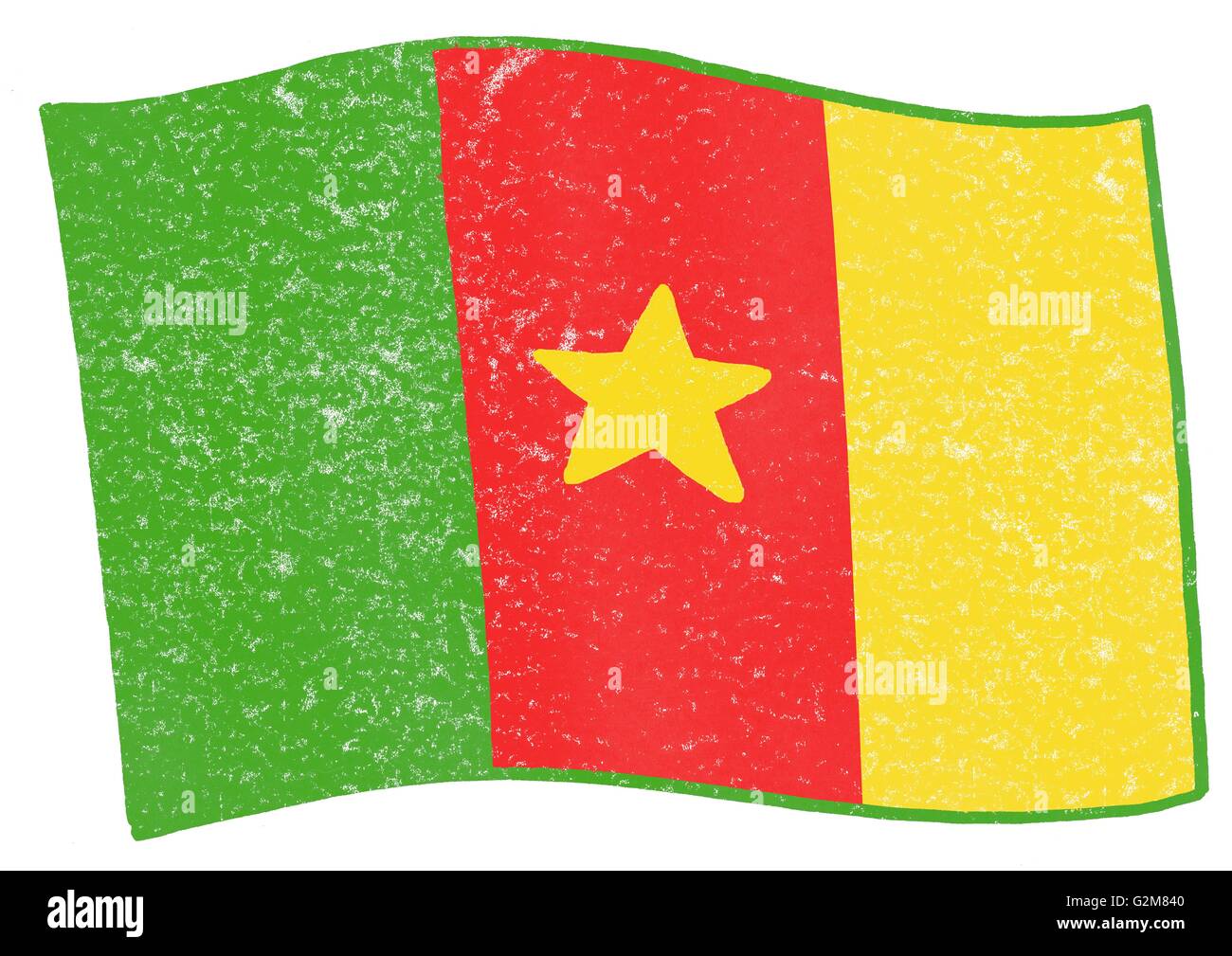 Blick auf grüne, rote und gelbe Flagge mit gelben Stern auf rot  Stockfotografie - Alamy