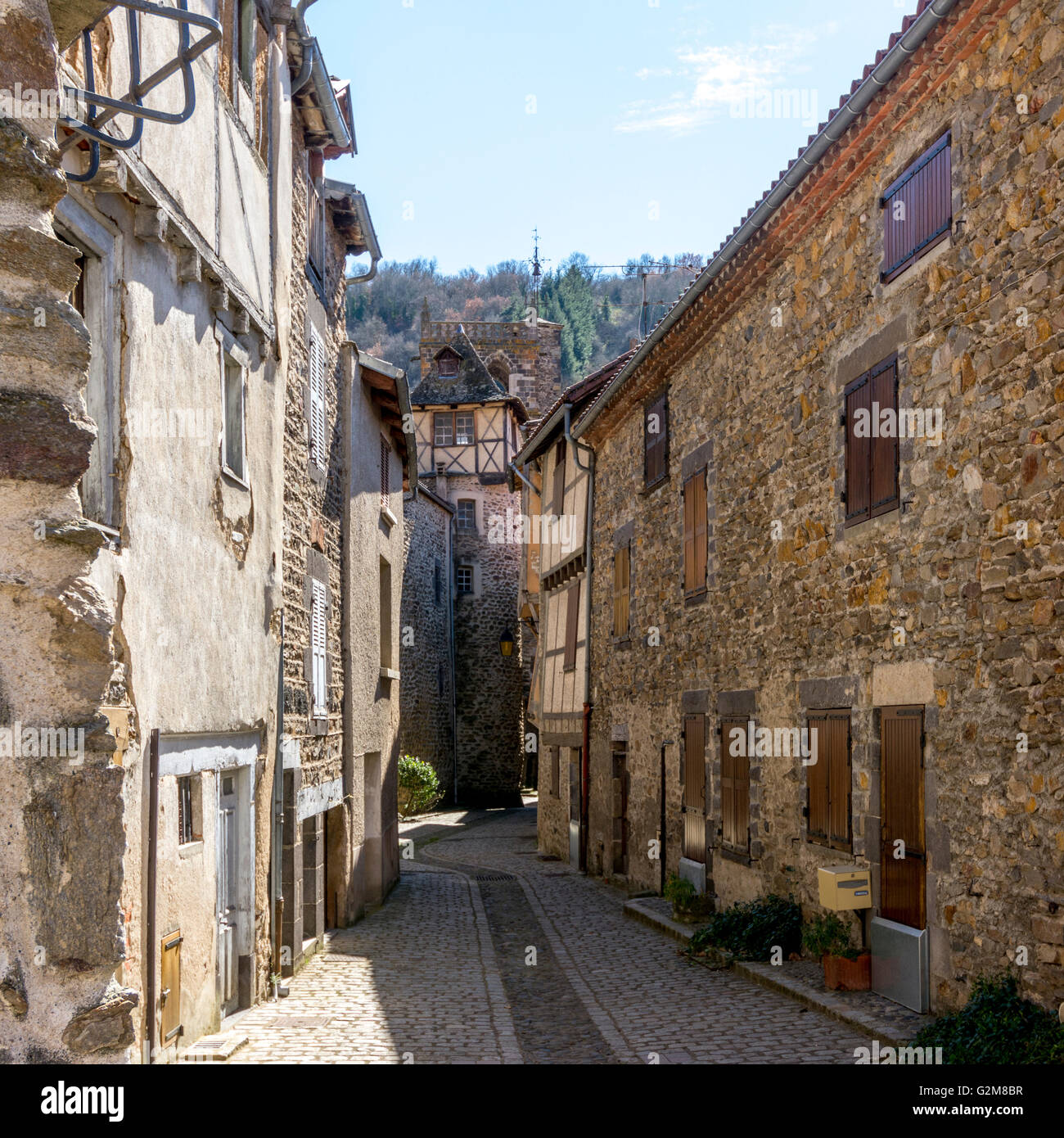 Dorf von Blesle, die schönsten Dörfer von Frankreich, Haute-Loire, Auvergne, Frankreich Stockfoto