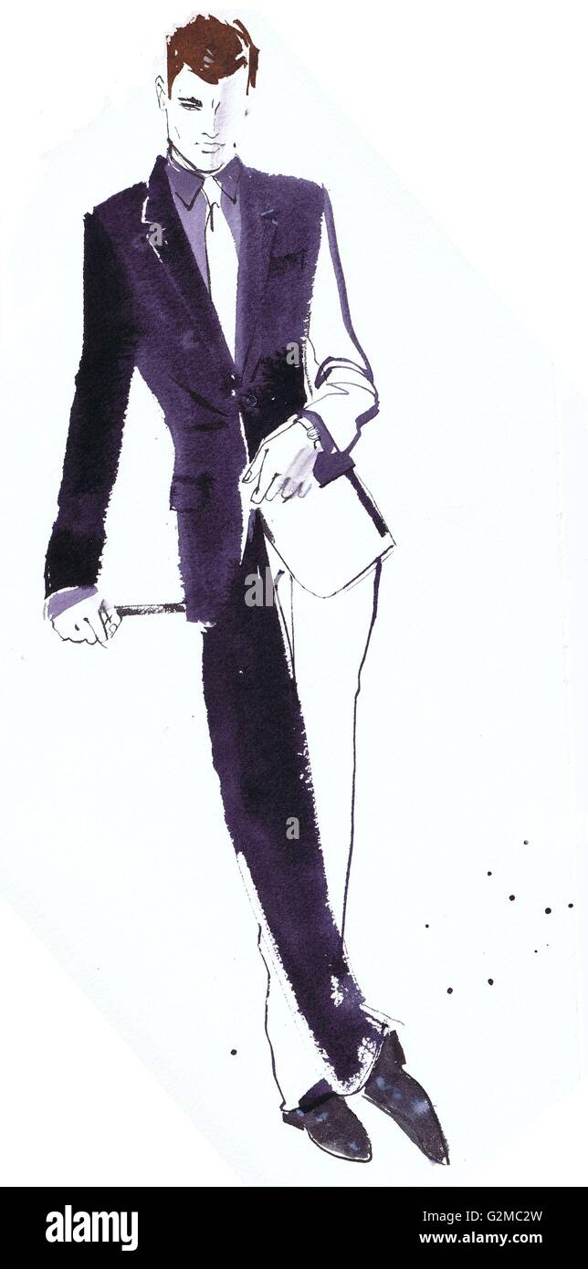 Porträt des Mannes in vollständigen Anzug Stockfoto