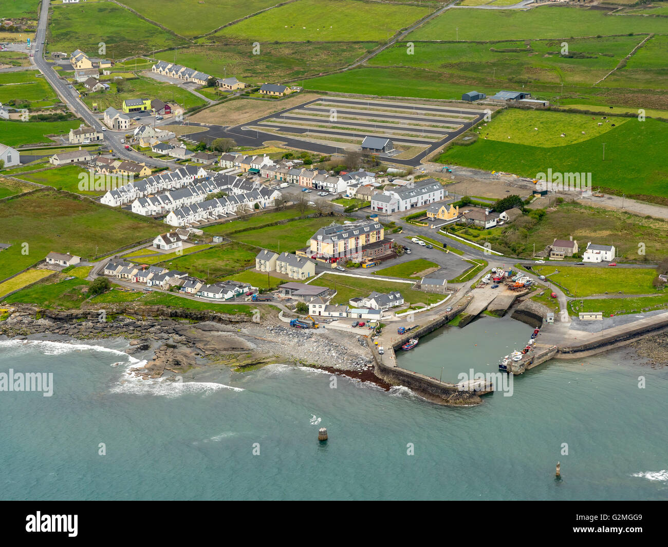 Luftbild, Hafen von Liscannor, Liscannor Bay Liscannor, COUNTY CLARE