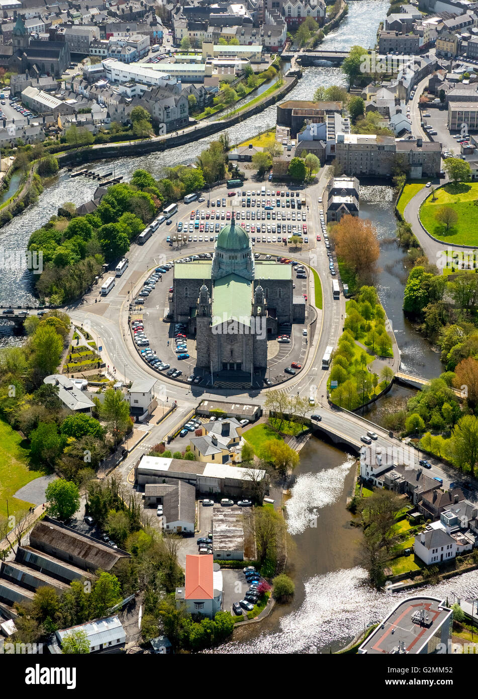 Luftaufnahme, Kathedrale von Galway, Kathedrale von Galway, Galway, Galway, COUNTY CLARE, Galway, Irland, Europa, Luftaufnahme, Stockfoto