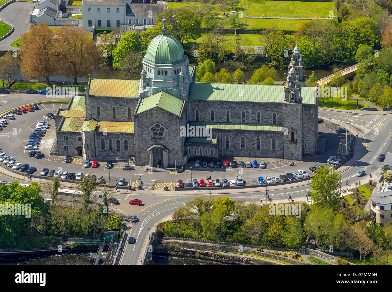 Luftaufnahme, Kathedrale von Galway, Kathedrale von Galway, Galway, Galway, COUNTY CLARE, Galway, Irland, Europa, Luftaufnahme, Stockfoto
