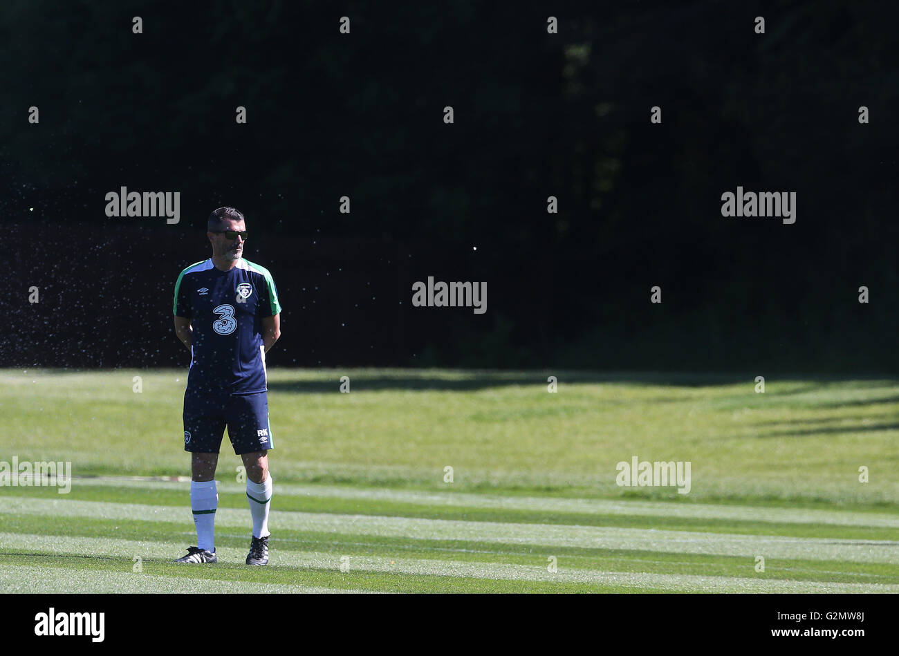 Republik Irland-Co-Trainer Roy Keane während eines Trainingslagers im Fota Island Resort, Kork. Stockfoto