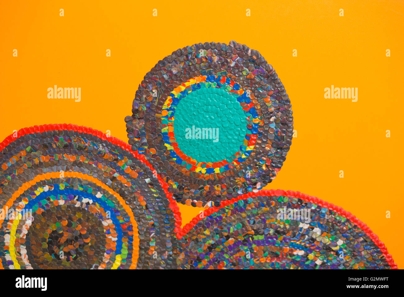 Niedliche nahtlose Hintergrund mit abstrakten orange Kreise Stockfoto