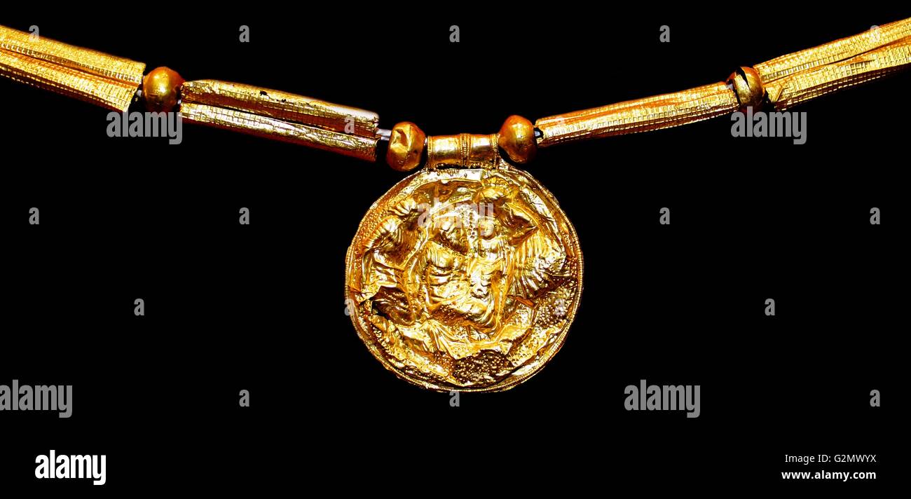 Etruskische Goldkette aus Italien. 400-350 V. CHR. Stockfoto