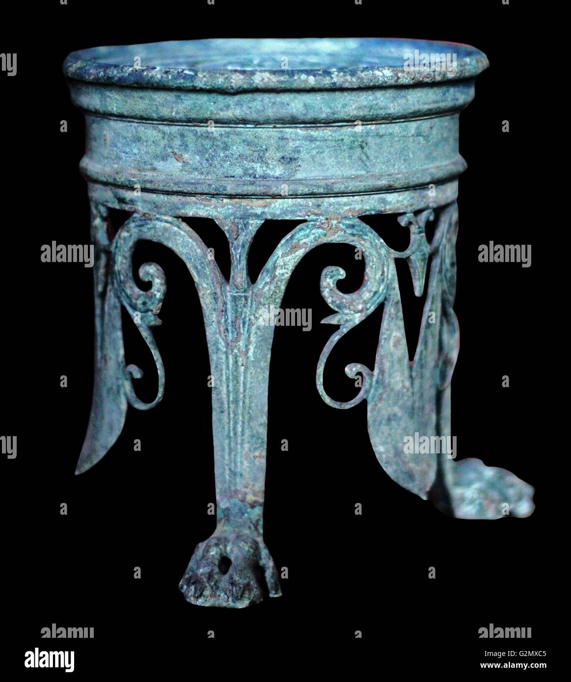 Bronze-Stand 1. Jahrhundert n. Chr. Stockfoto