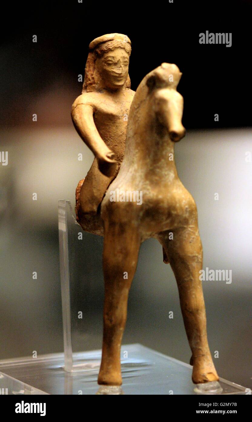 Terrakotta Reiter. In Korinth, Griechenland 4. Jahrhundert v. Chr. gemacht Stockfoto