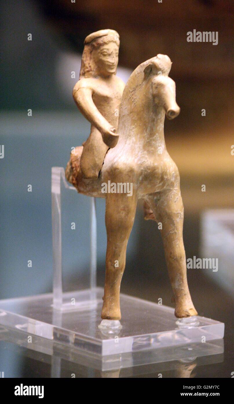 Terrakotta Reiter. In Korinth, Griechenland 4. Jahrhundert v. Chr. gemacht Stockfoto