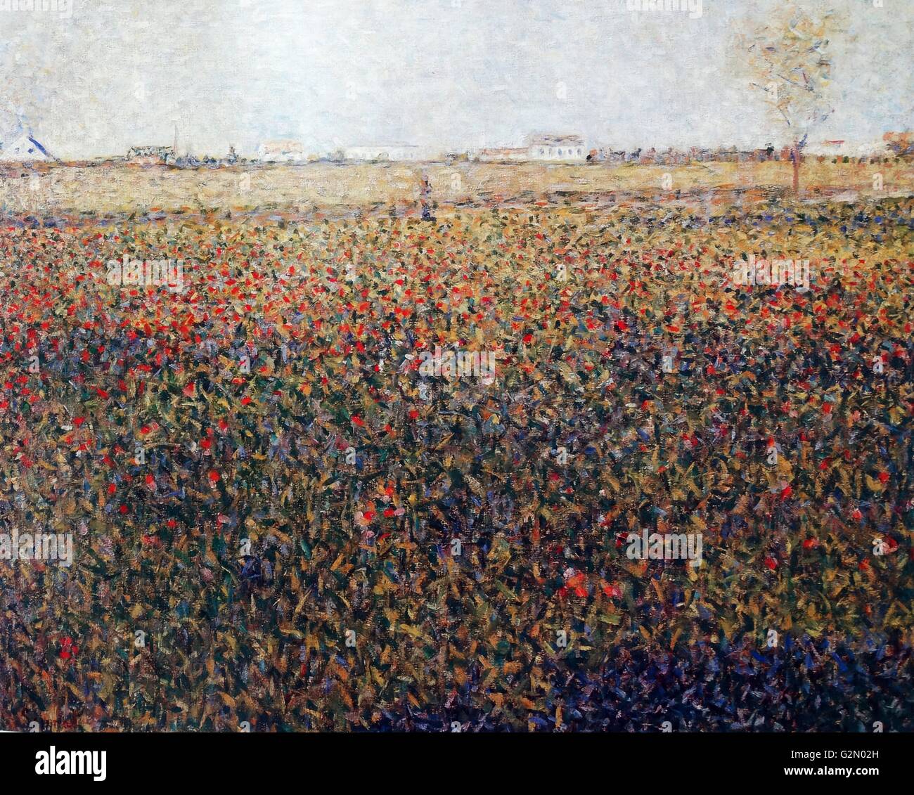Öl auf Leinwand Gemälde des französischen Malers Georges Seurat (2. Dezember 1859 - 29. März 1891), die Arbeit mit dem Titel "Feld von Luzern". Zwischen 1884 und 1885 abgeschlossen. Stockfoto