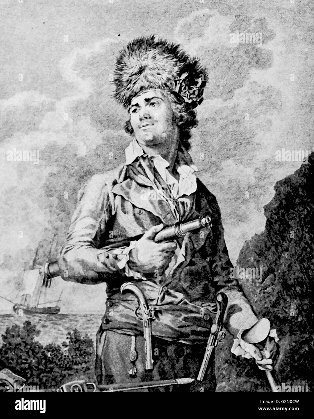 Pierre Le Turcq (18. Jahrhundert) Französisch (Pirat) privateer, aktiv für nur einen kurzen Zeitraum, von 1781 bis 1782, aber es war genug für ihn als Privatfahrer bekannt zu werden. Stockfoto