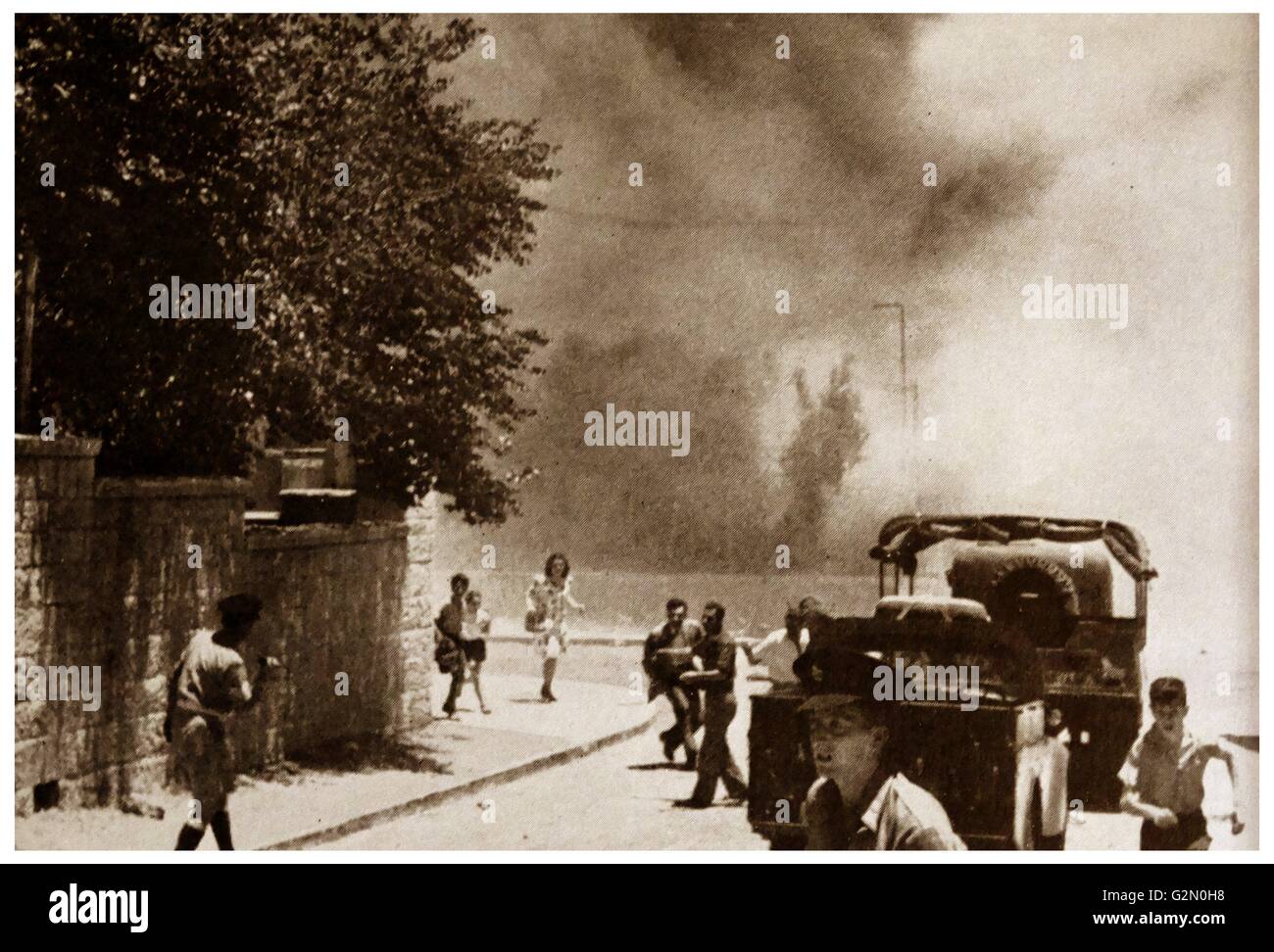 Das King David Hotel Bombardierung war ein Angriff aus Juli 22, 1946 von der militanten rechten zionistischen Untergrundorganisation, die Irgun, auf dem Britischen Verwaltungssitz für Palästina, die im Südflügel untergebracht war Stockfoto