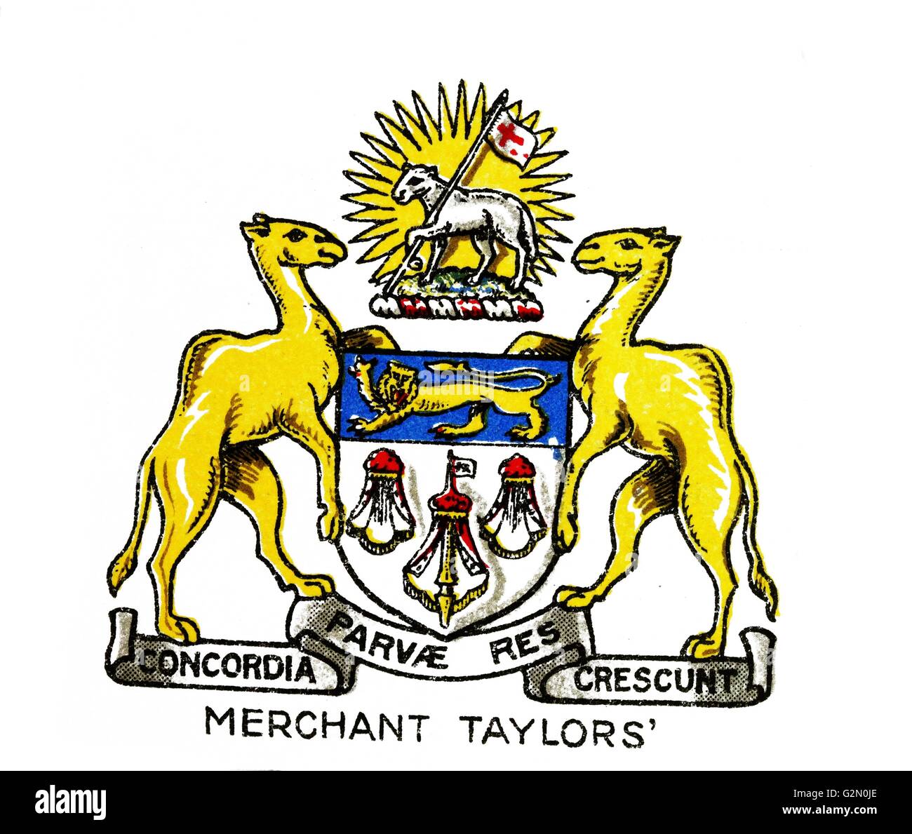 Emblem der Merchant Taylors' School, Northwood, London Stockfoto