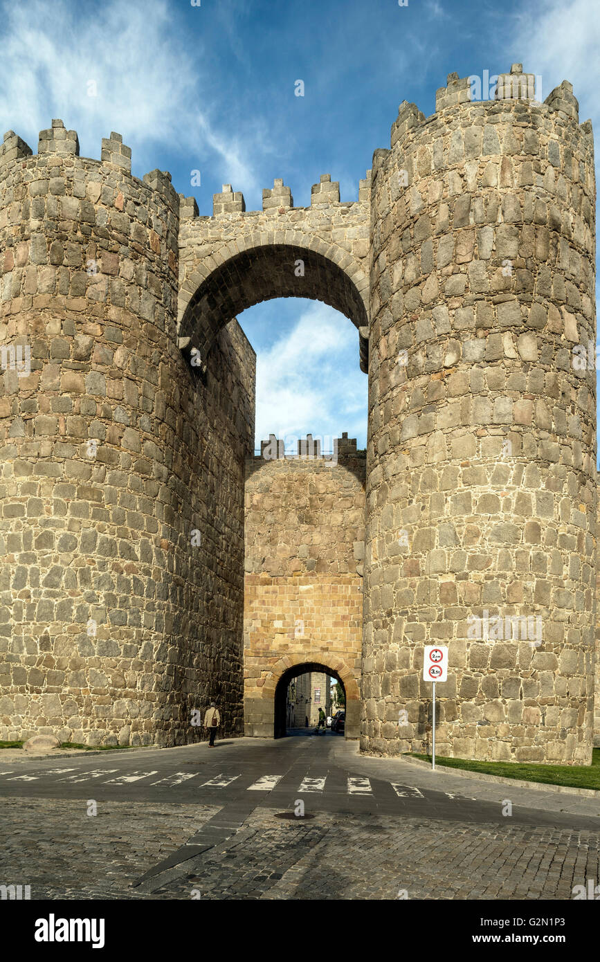 Door De San Vicente in der Wand der Provinz Ávila, Kastilien und Leon, Spanien Stockfoto