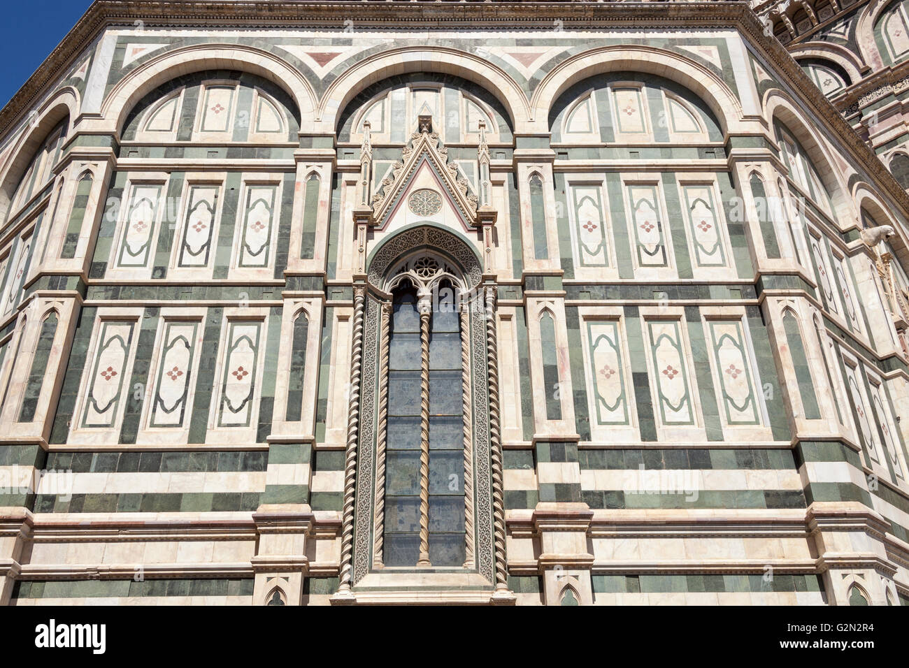 Kathedrale von Florenz, Cattedrale Di Santa Maria Del Fiore, dekorative Wand, Florenz, Toskana, Italien Stockfoto