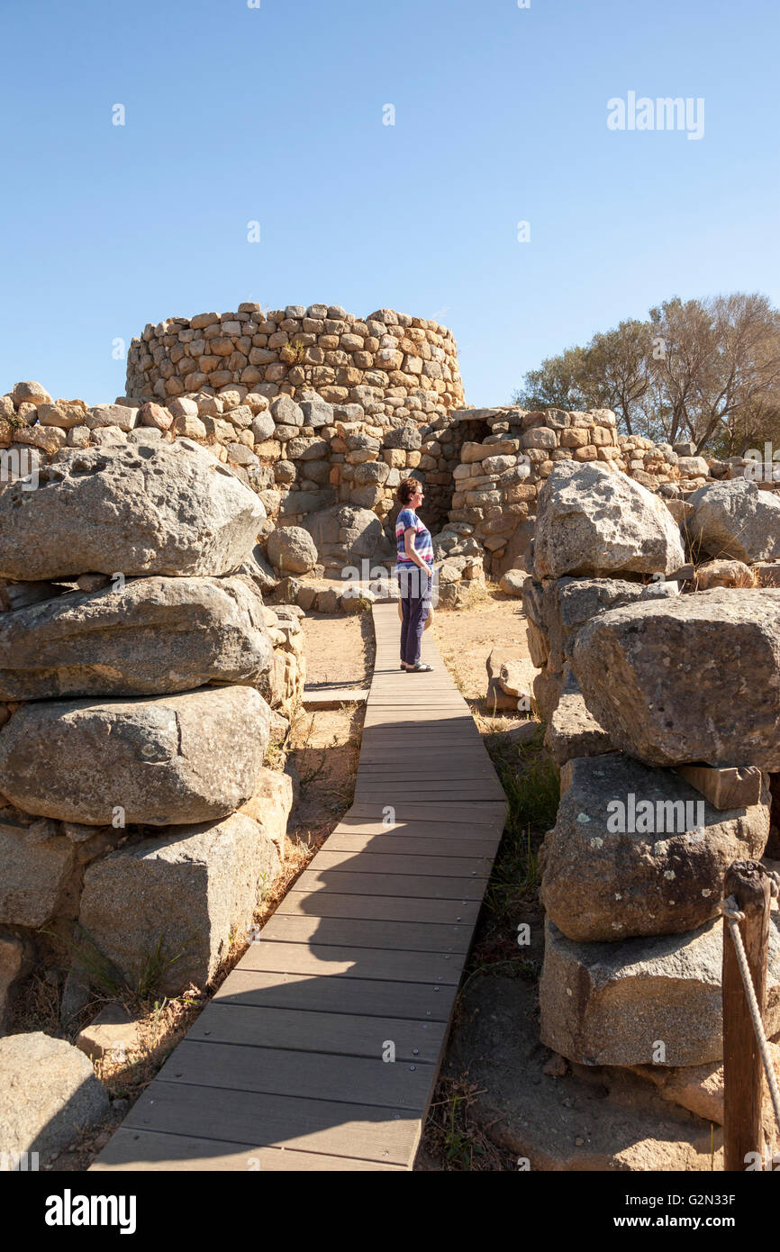 Nuraghe La Prisgiona Ausgrabungsstätte, Arzachena, Sardinien, Italien Stockfoto