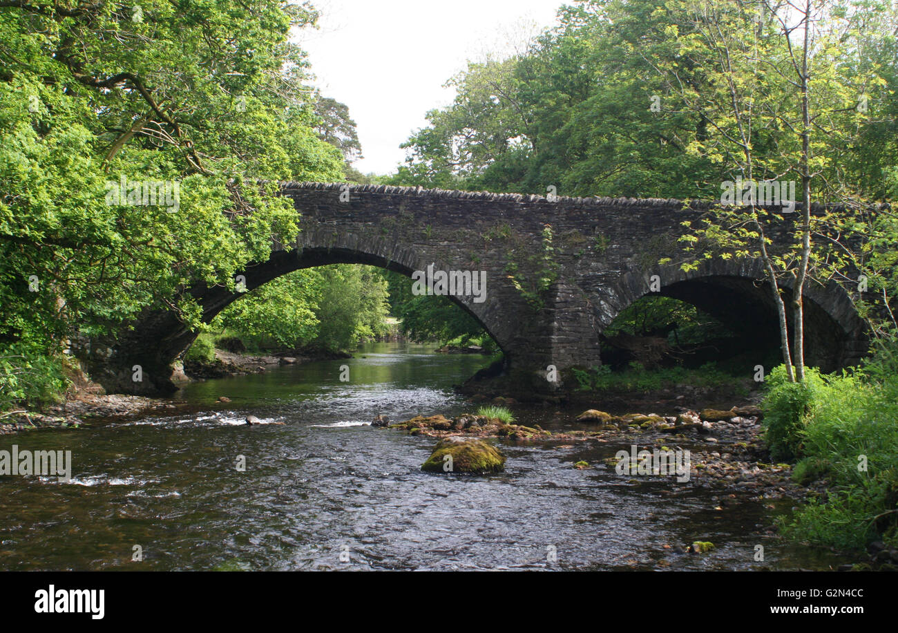 Die Brücke über den Fluß Brathay bei Clappersgate Stockfoto