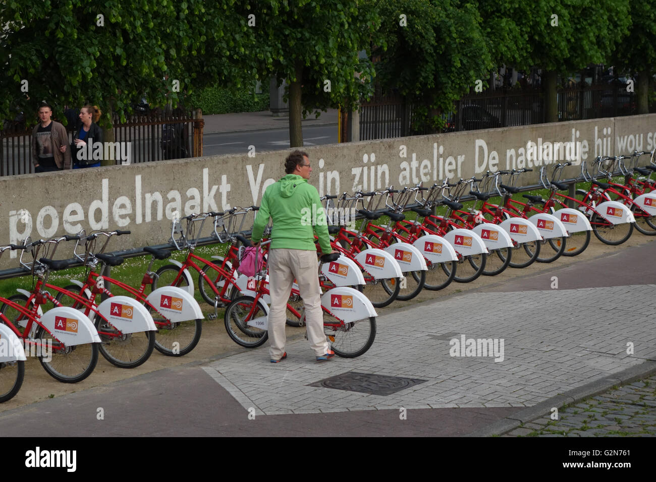 Velo-Antwerpen, Vermietung Fahrrad Schema, Antwerpen-Belgien Stockfoto