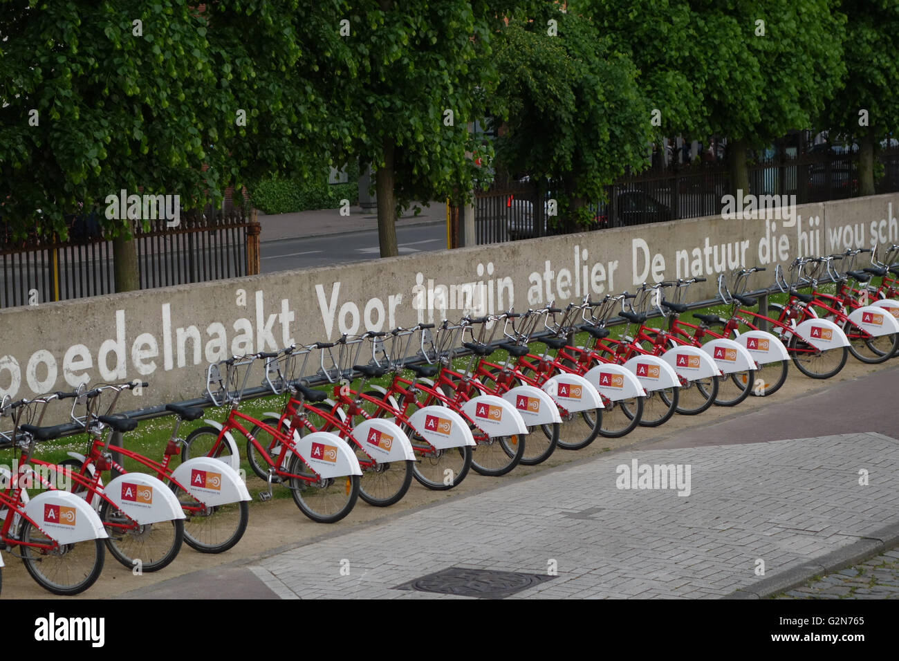 Velo-Antwerpen, Vermietung Fahrrad Schema, Antwerpen-Belgien Stockfoto