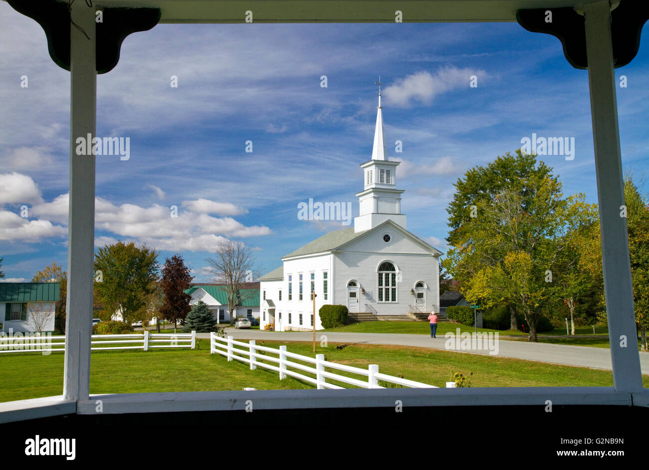 Die Vereinigte Kirche von Webber, Vermont, USA. Stockfoto
