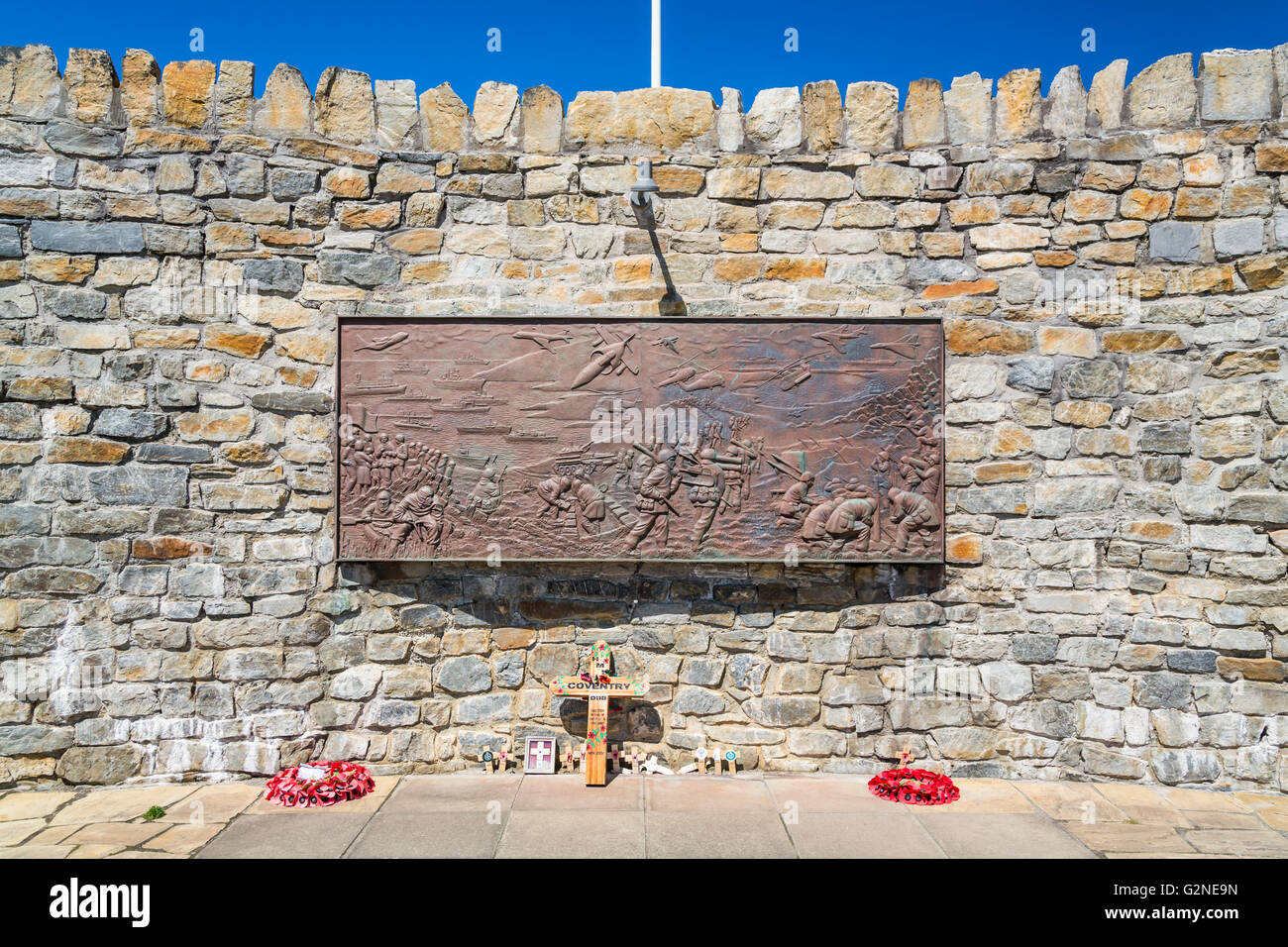 Liberation Monument, Stanley, East Falkland, Falkland-Inseln, Britische überseegegend. Stockfoto