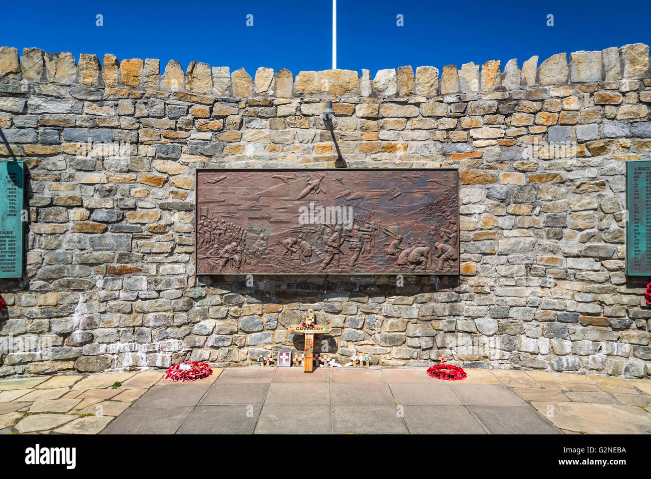 Liberation Monument, Stanley, East Falkland, Falkland-Inseln, Britische überseegegend. Stockfoto