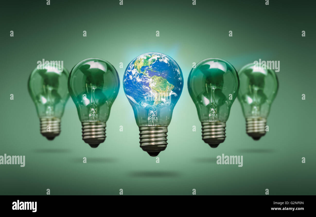 Lampe Licht Erde weltweit Ökologie - Stock Bild Stockfoto