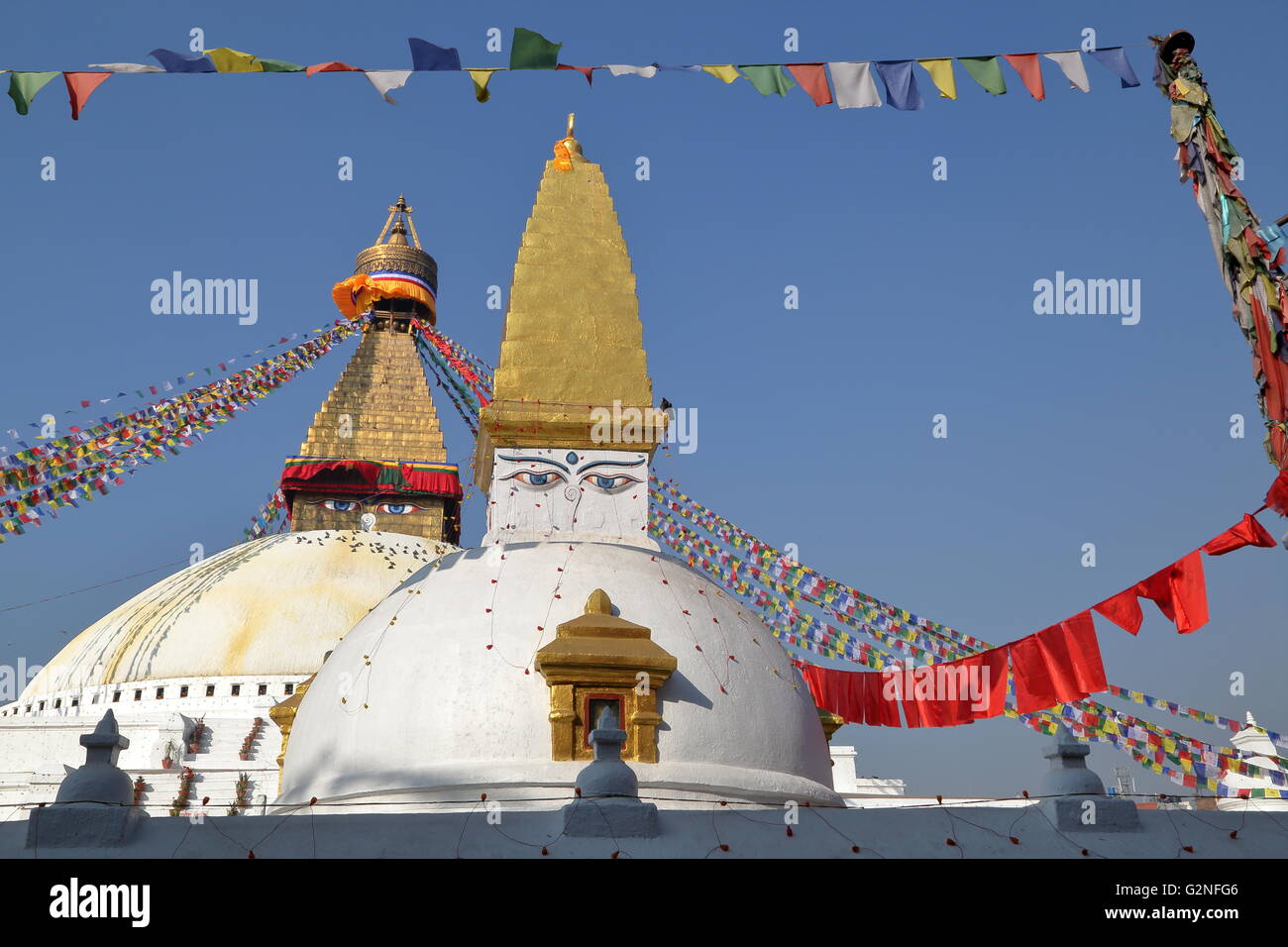 Der Bodhnath Stupa in der Nähe von Kathmandu, Nepal Stockfoto