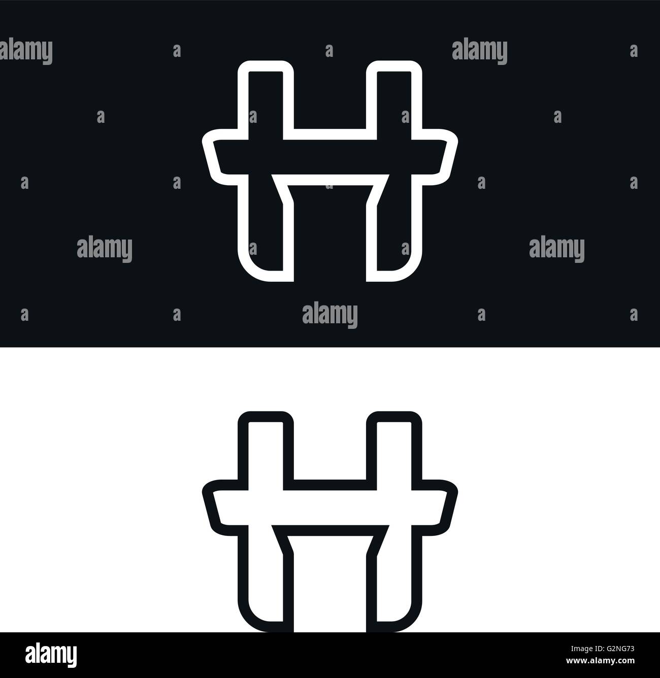 Vektor-Buchstabe H Logo Symbol Entwurfsvorlage. Schwarz / weiß-version Stock Vektor