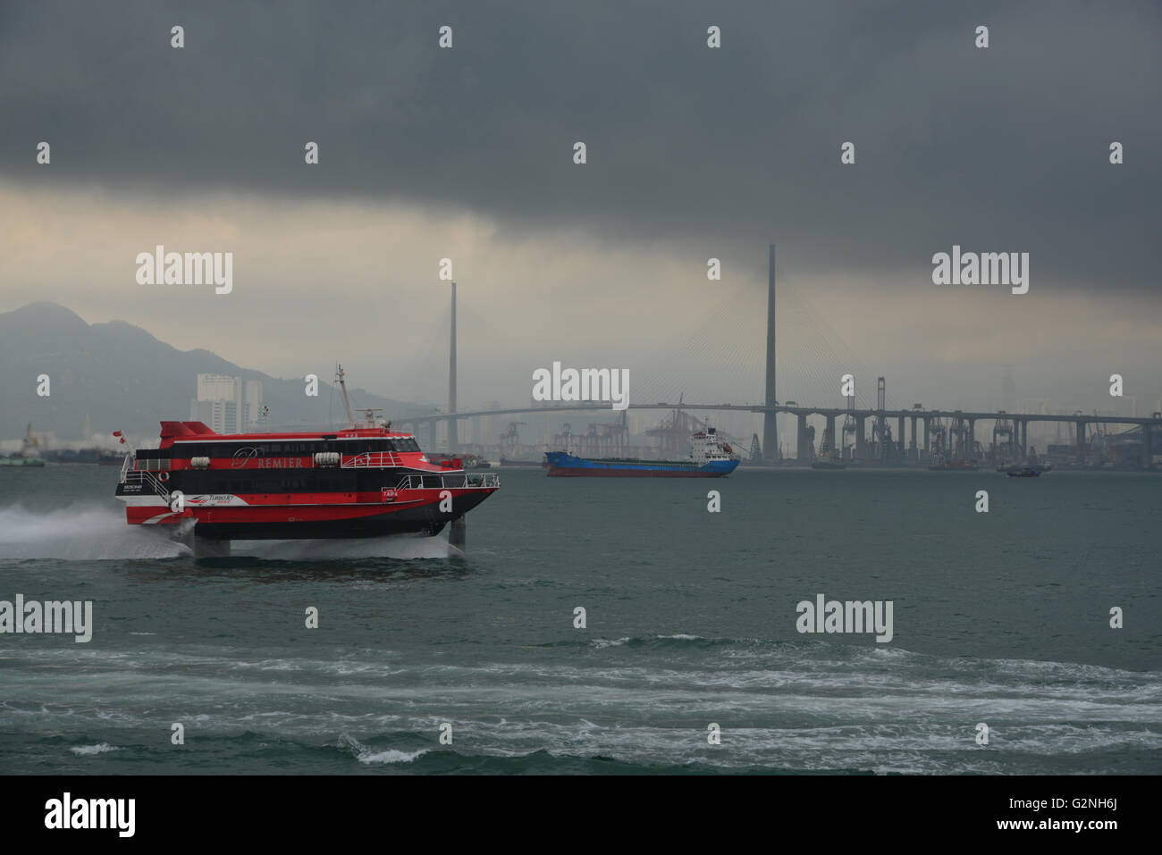 China, Hong Kong Harbour, High-Speed Macau Fähre Stockfoto