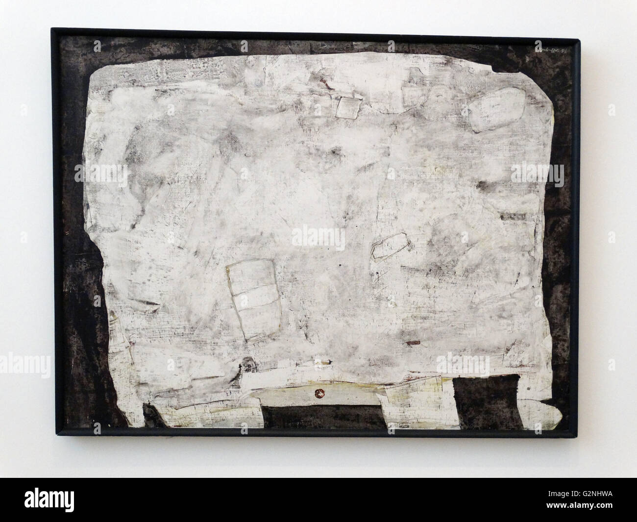 Tisch mit Schublade (Lack auf Leinwand) von Jean Dubuffet (1901-1985), französischer Maler und Bildhauer. Stockfoto