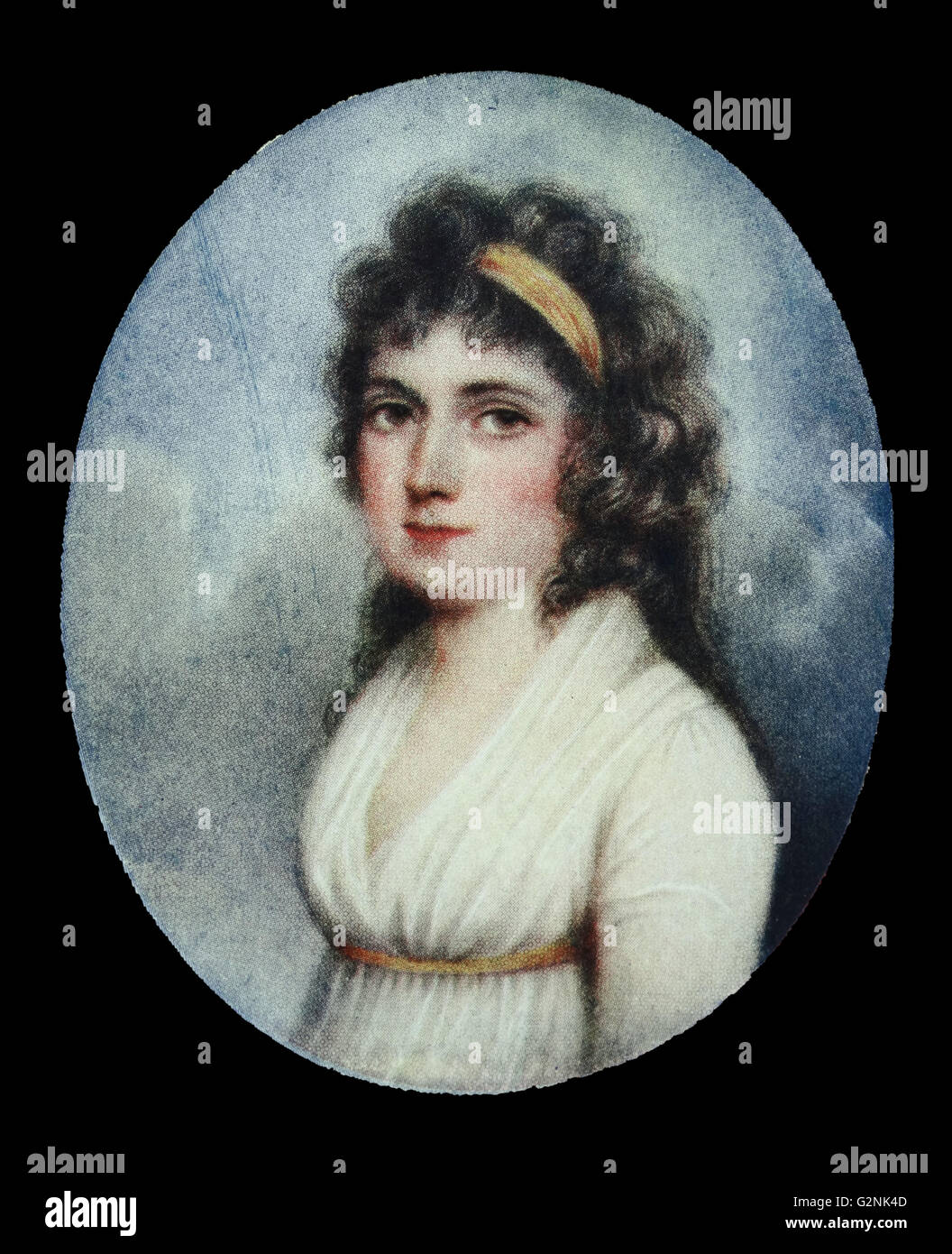 Frau Bailey, Ehefrau von Lieutenant Bailey, der an der Erstürmung von Seringapatam 1799 anwesend war. Von Andrew Plimer (1763-1837) Ein britischer Künstler in Shropshire geboren. Stockfoto