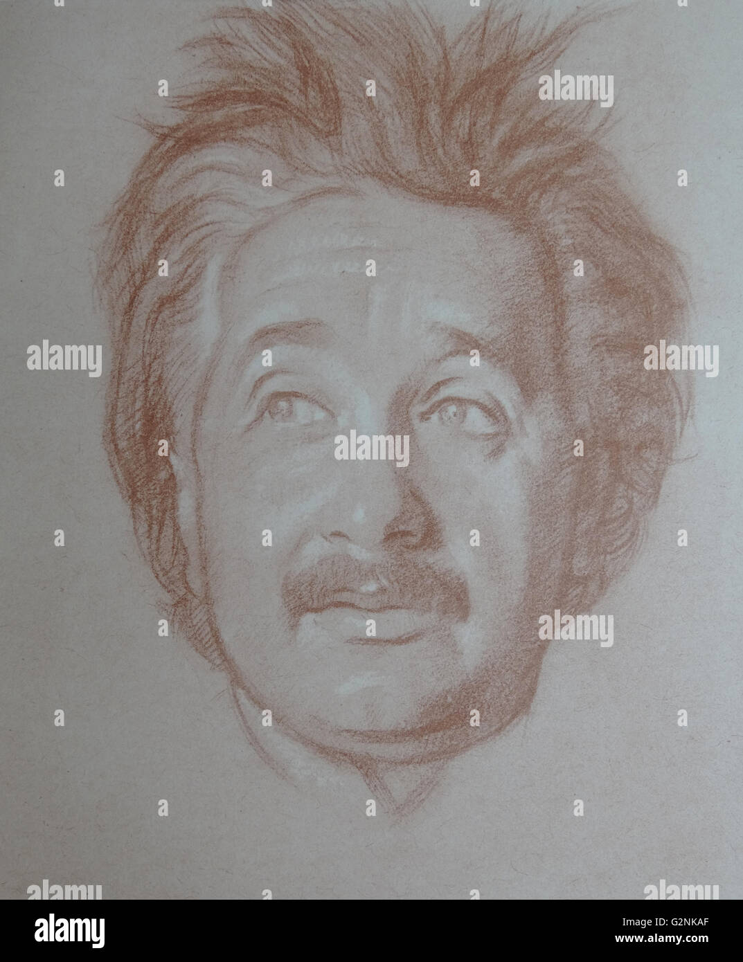 Portrait von Professor Albert Einstein von Sir William Rothenstein. Rothenstein (1872-1945) war ein englischer Maler, Grafiker und Zeichner. Stockfoto