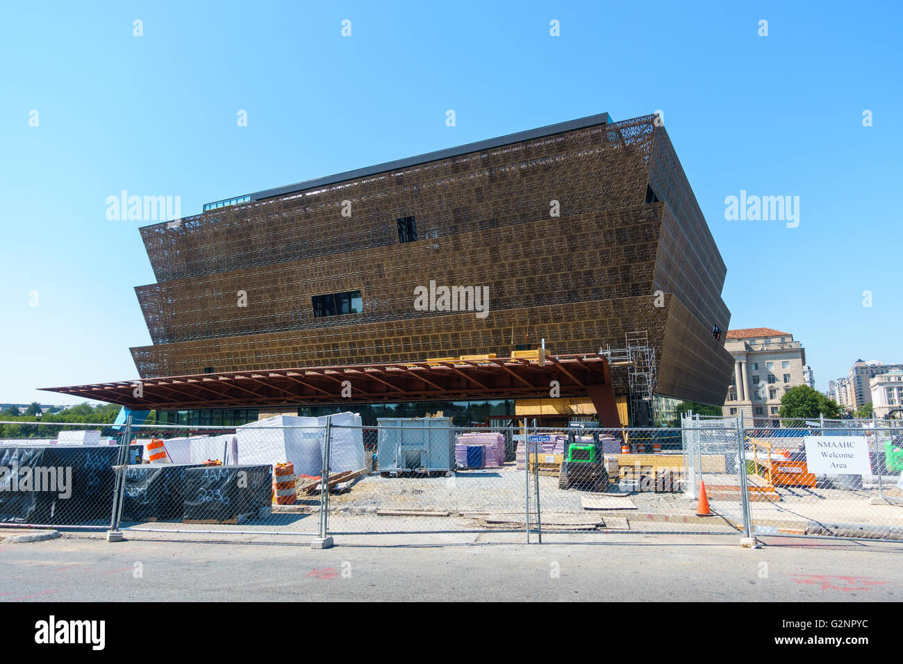 Washington DC, ca. August 2015: The National Museum of African American History und Kultur (NMAAHC) befindet sich im Aufbau. Stockfoto